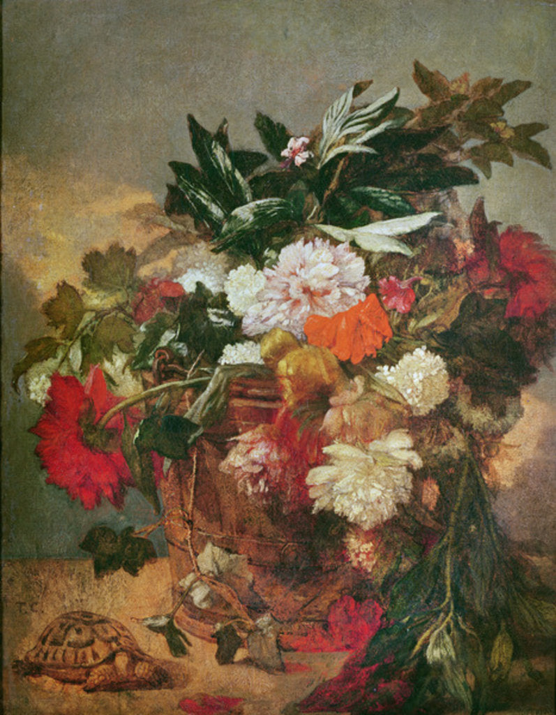 Detail of A Bouquet of Peonies by Thomas Couture