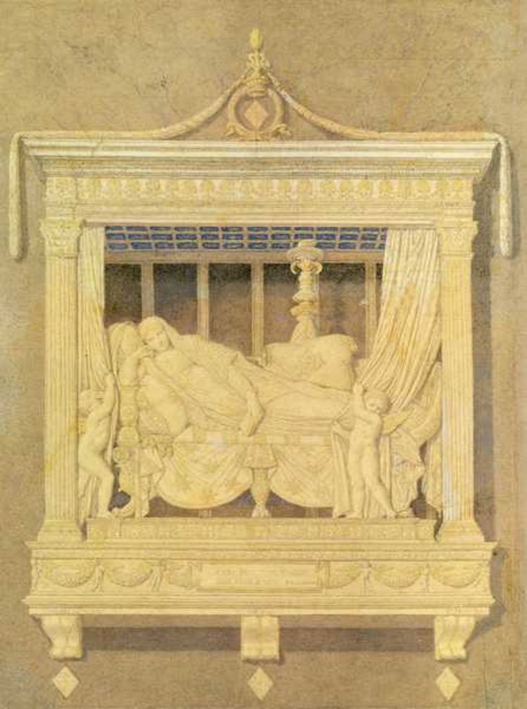 Detail of Draft for the Tomb of Lady Montague, 1860 by Jean Auguste Dominique Ingres
