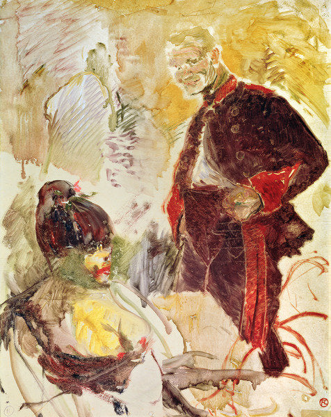 Detail of Artilleryman and girl, 1886 by Henri de Toulouse-Lautrec