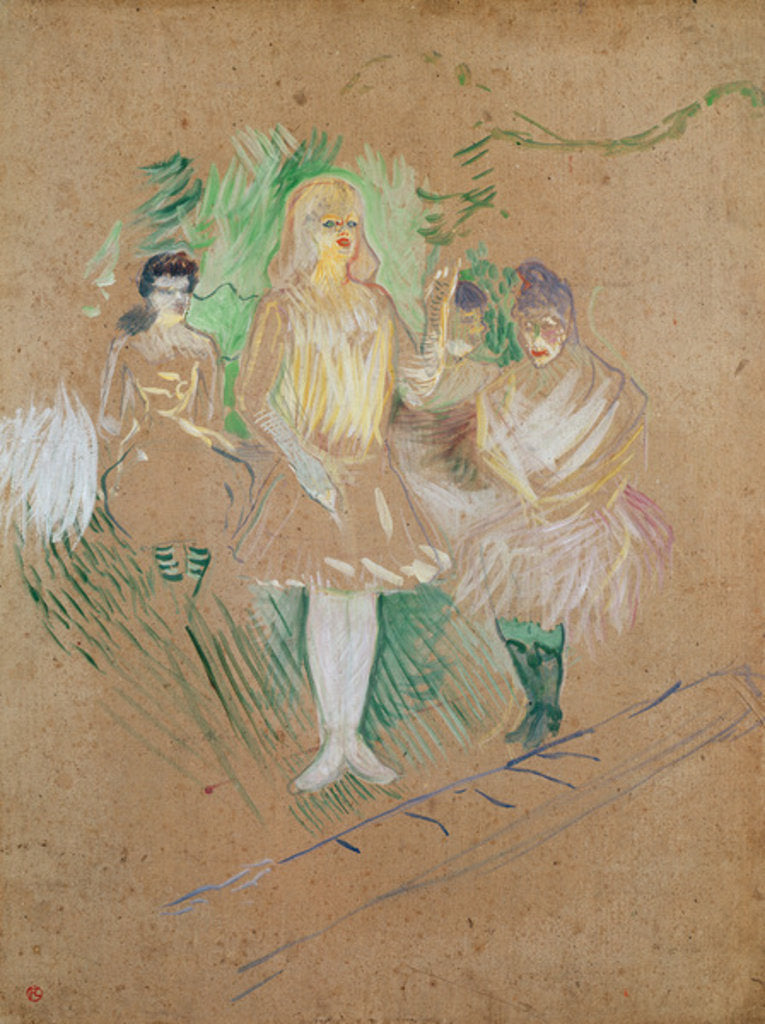 Detail of Three Figures at the Folies-Bergères, 1894 by Henri de Toulouse-Lautrec