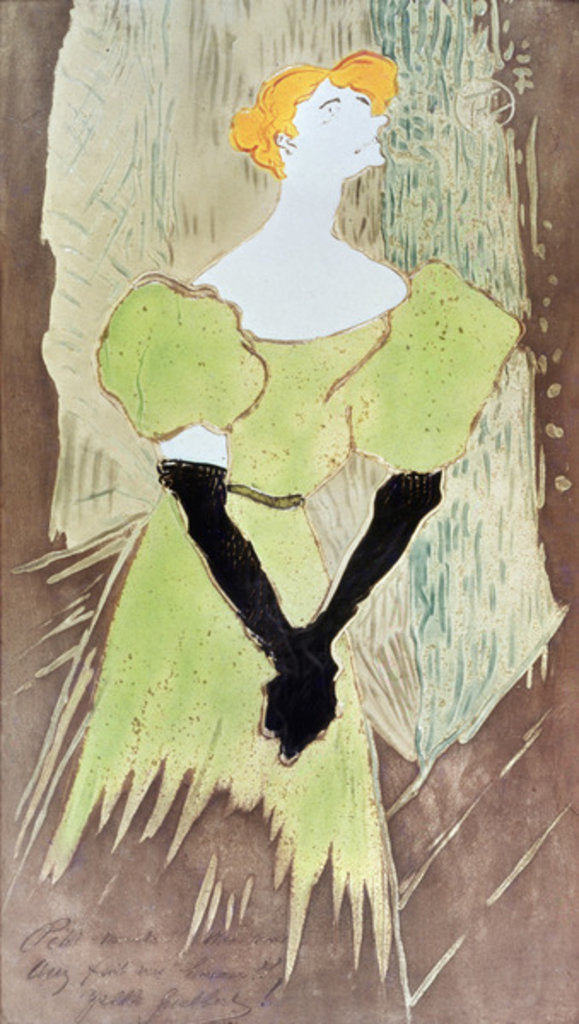 Detail of Yvette Guilbert, Music-Hall Singer, 1895 by Henri de Toulouse-Lautrec