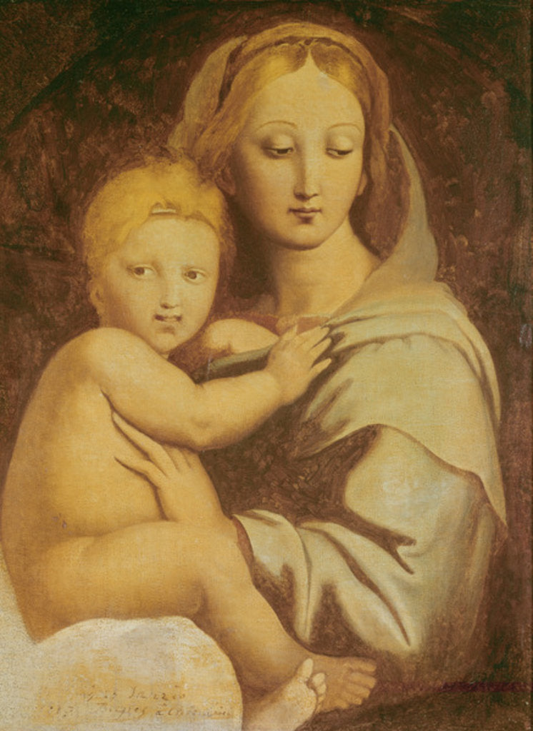 Detail of Madonna of the Candelabra by Jean Auguste Dominique Ingres