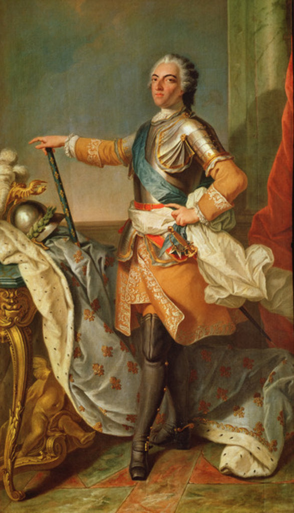 Detail of Portrait of Louis XV, King of France and Navarre, c.1723 by Carle van Loo