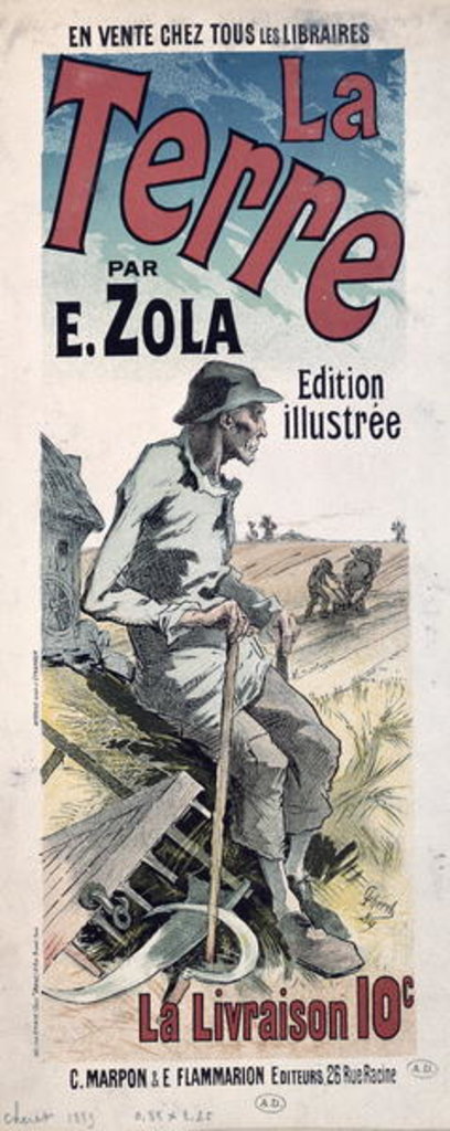 Detail of Poster advertising 'La Terre' by Emile Zola, 1889 by Jules Cheret