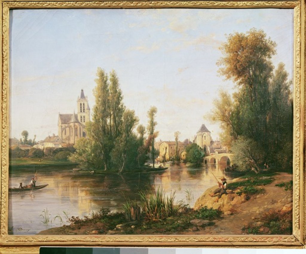 Detail of Moret-sur-Loing by Francois Antoine Leon Fleury