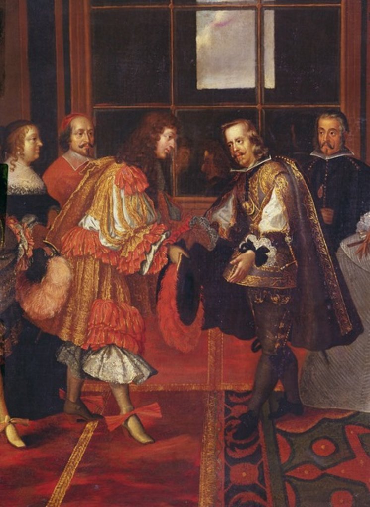 Detail of The Meeting of Louis XIV and Philippe IV on the Ile des Faisans by Charles Le Brun