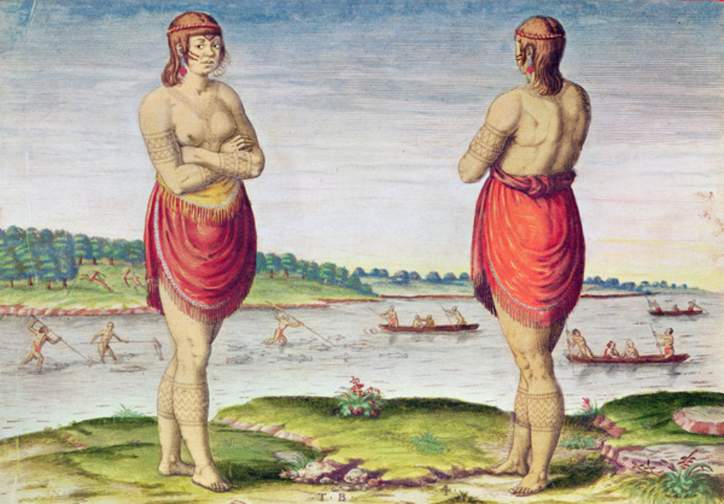 Detail of Admiranta Narratio..., Noble Woman of Secota, Virginia, 1585-1588 by Theodor de Bry