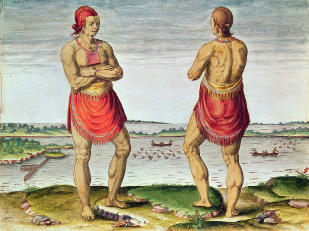 Detail of Admiranta Narratio..., Chief Roanoack, 1585-1588 by Theodor de Bry