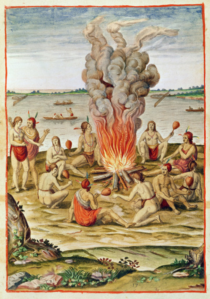 Detail of Admiranta Narratio, the Celebration of a Victory around a Fire, 1585-88 by Theodor de Bry