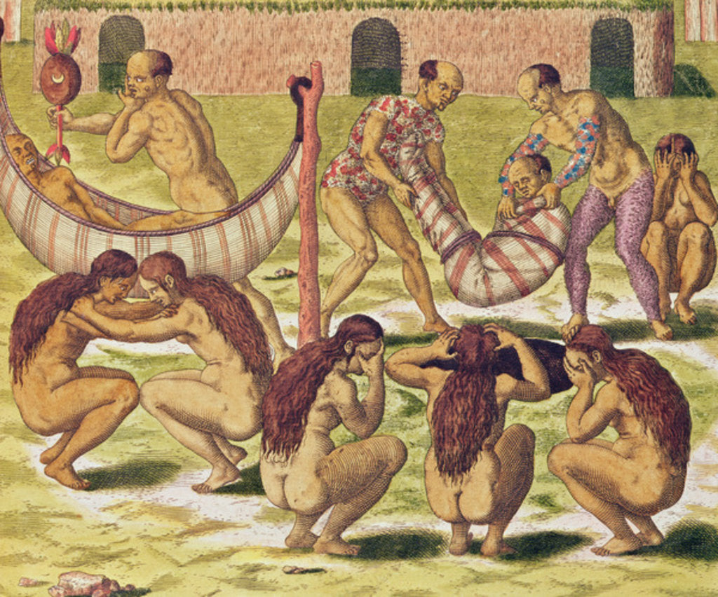 Detail of Americae Tertia Pars, The little King Pipo Jep Wasu returns home sick, 1562 by Theodor de Bry