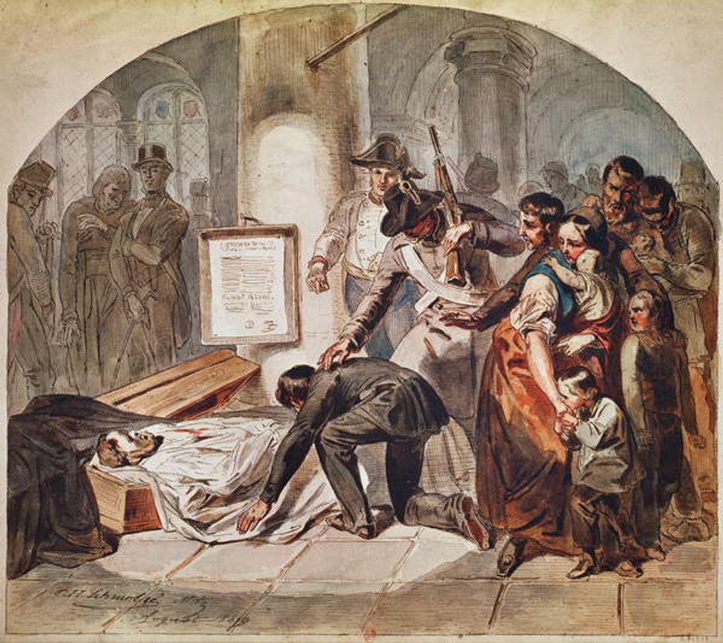 Detail of Burial of the democratic Robert Blum shoot in October 1848 in Vienna by Karl Hermann Schmolze