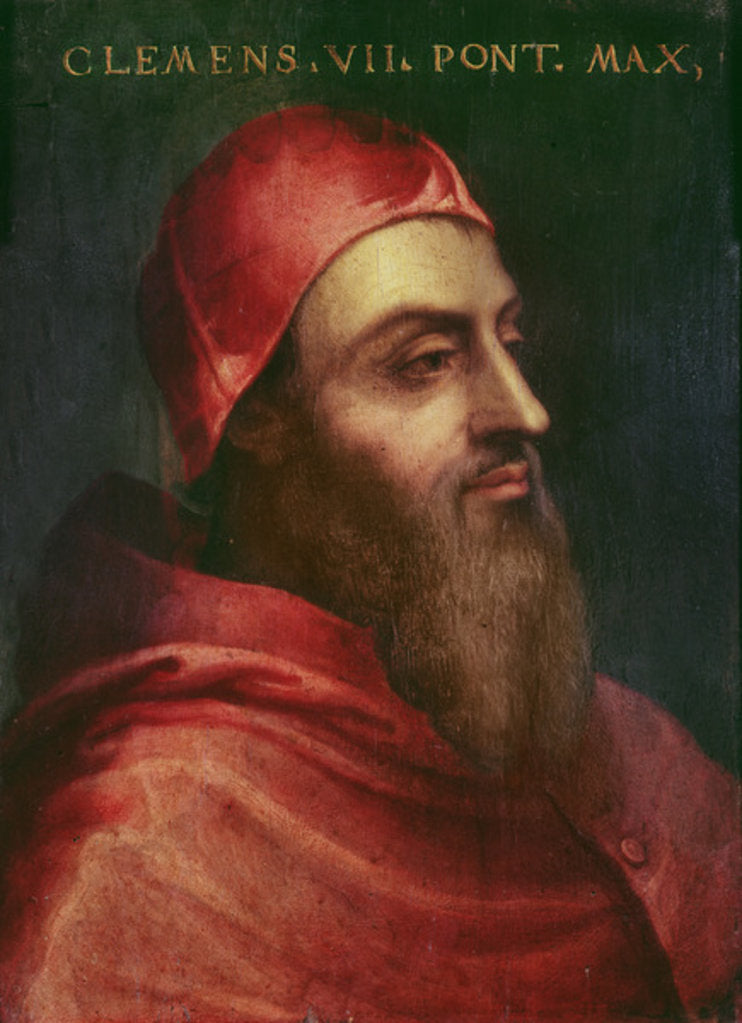Detail of Portrait of Pope Clement VII, Pope from 1523 until 1534 by Sebastiano del (c.1485-1547) Piombo