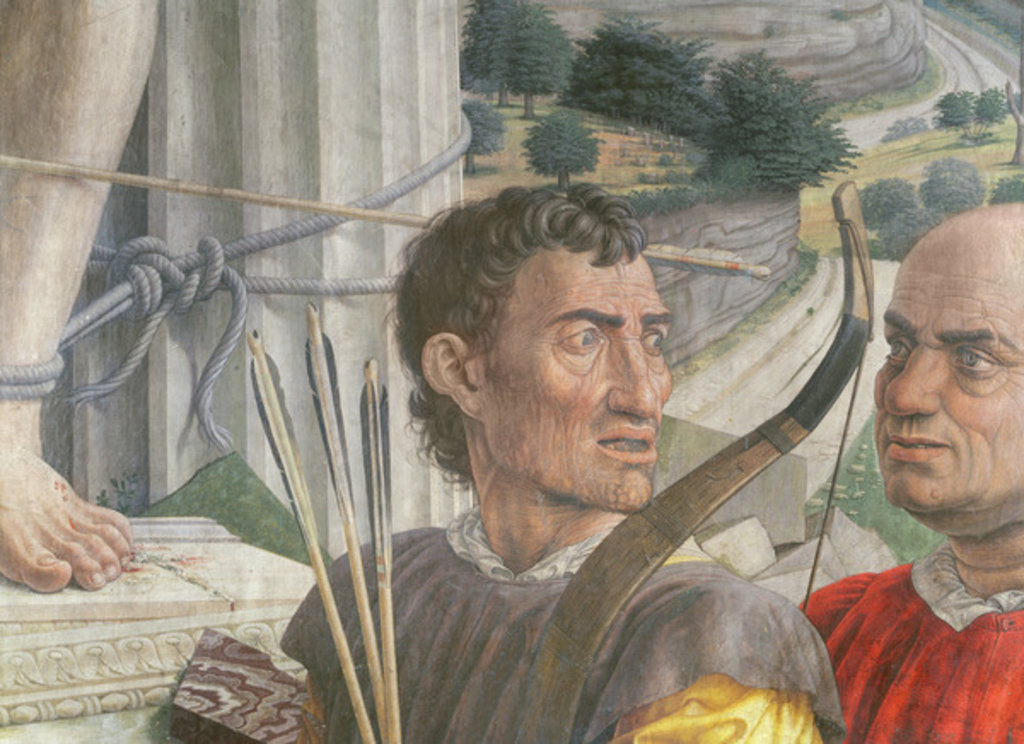 Detail of Saint Sebastian, 1480 by Andrea Mantegna