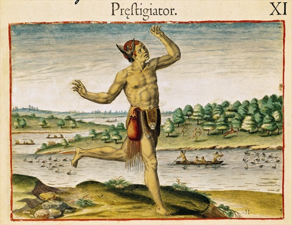 Detail of A Magician from Virginia by Theodore de after White John Bry