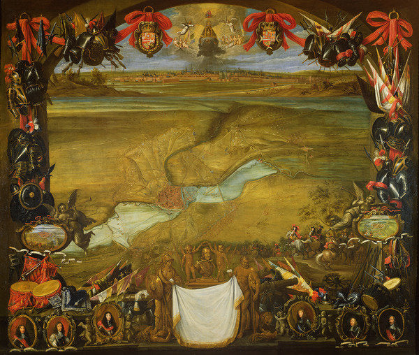 Detail of The Town of Valenciennes, besieged by the French, is rescued by Don Juan of Austria, September 16, 1656 by David the Younger (after) Teniers