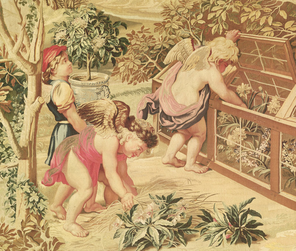 Detail of Children Gardening by Charles Le Brun