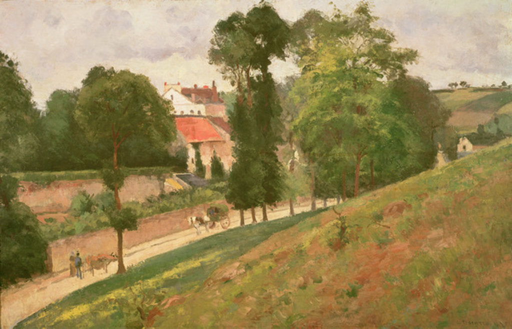 Detail of Route de Saint-Antoine à l'Hermitage, Pontoise, 1875 by Camille Pissarro