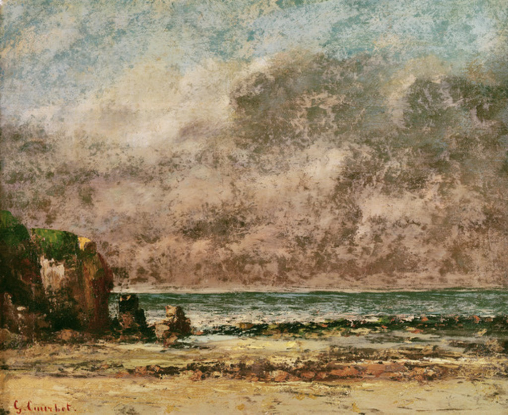 Detail of A Calm Seascape by Gustave Courbet