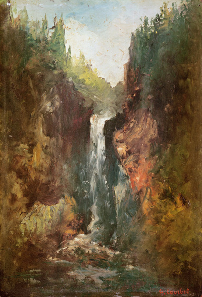 Detail of Waterfall, 1873 by Gustave Courbet