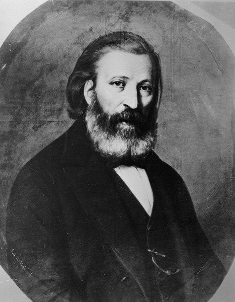 Detail of Portrait of Pierre Larousse by French Photographer