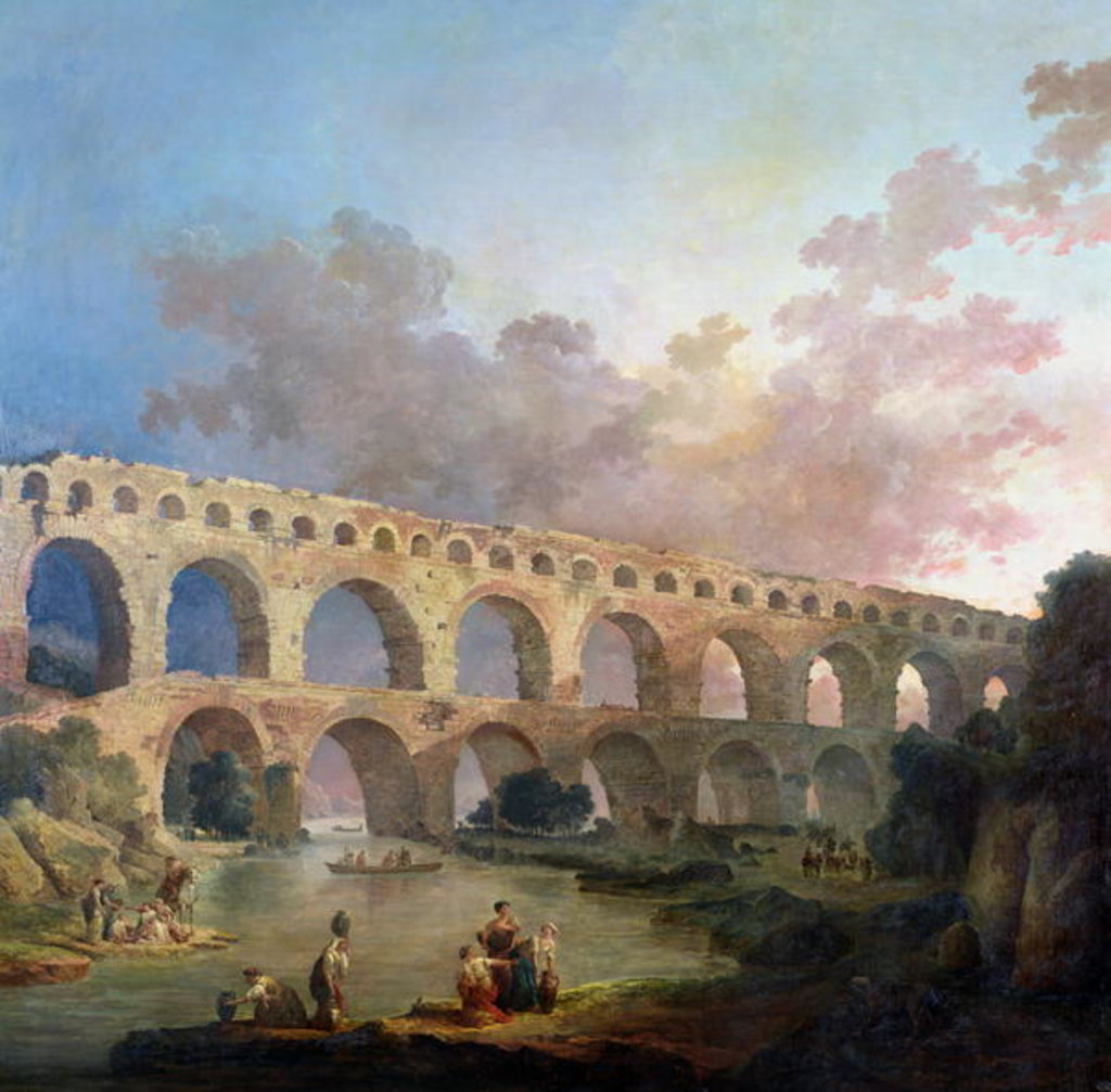 Detail of The Pont du Gard, Nimes, c.1786 by Hubert Robert