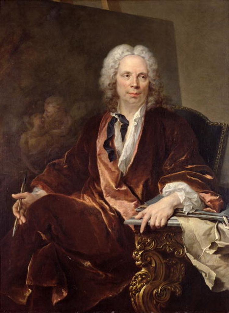 Detail of Portrait of Louis Galloche 1734 by Louis M. Tocque