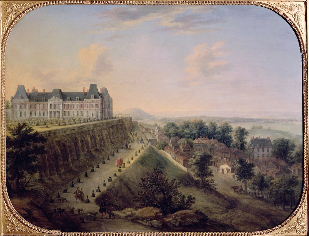 Detail of The Chateau de Meudon by Charles Leopold Grevenbroeck