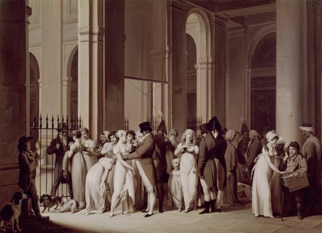 Detail of The Galleries of the Palais Royal, Paris, 1809 by Louis Leopold Boilly