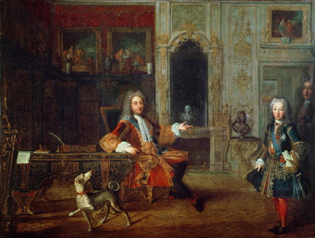 Detail of The Regent, Philippe II and his son, with Louis XV, c.1720 by French School