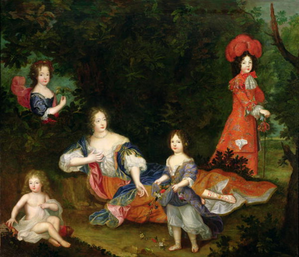 Detail of Portrait of Marquise de Montespan, surrounded by her legitimated children by French School