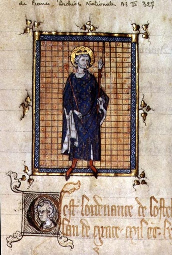 Detail of AE II 327 King Saint Louis carrying the Sceptre and the Hand of Justice by French School