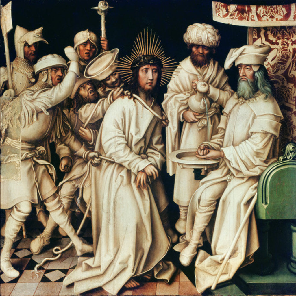 Detail of Pilate Washing his Hands, left panel from a triptych, 1496 by Hans Holbein the Elder