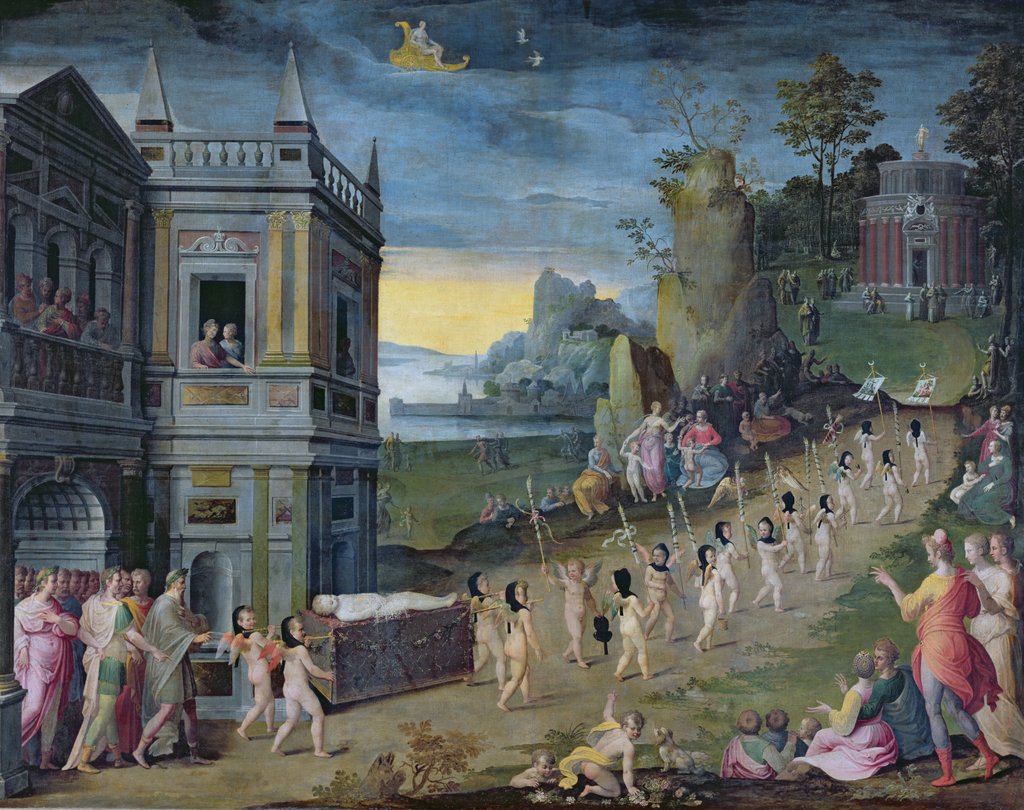 Detail of An Allegory of the Death of Love by Antoine (studio of) Caron