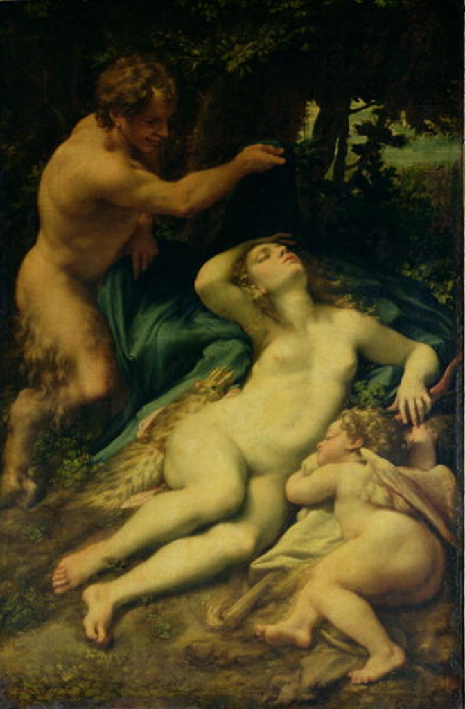 Detail of Venus, Satyr and Cupid, 1528 by Correggio