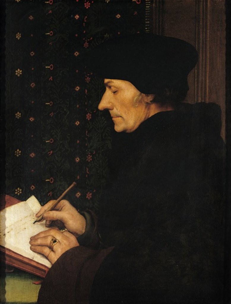 Detail of Portrait of Desiderius Erasmus by Hans Holbein the Younger