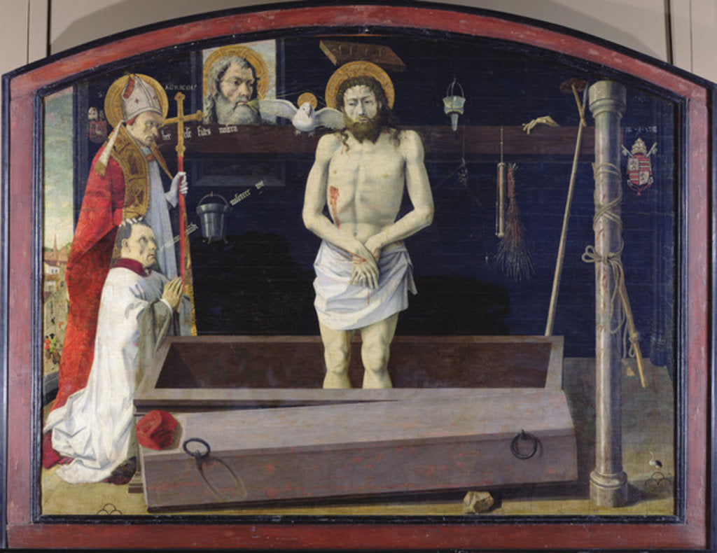 Detail of The Boulbon Altarpiece: The Trinity with a donor presented by St. Agricol, Provence School by French School