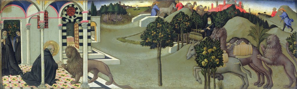 Detail of St. Jerome and the Lion, 1444 by Sano di also Ansano di Pietro di Mencio Pietro