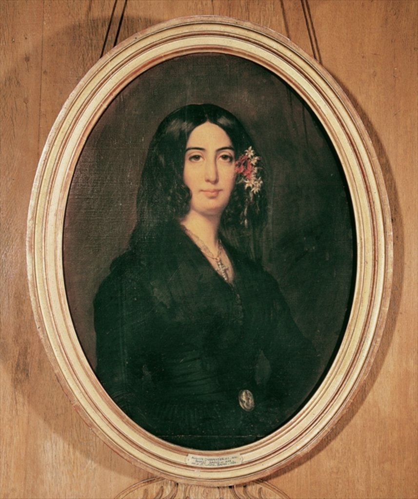 Detail of George Sand, 1832 by Auguste Charpentier