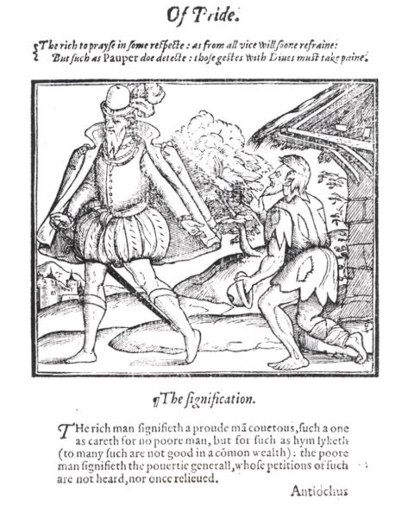 Detail of A Rich Man Spurns a Ragged Beggar by English School