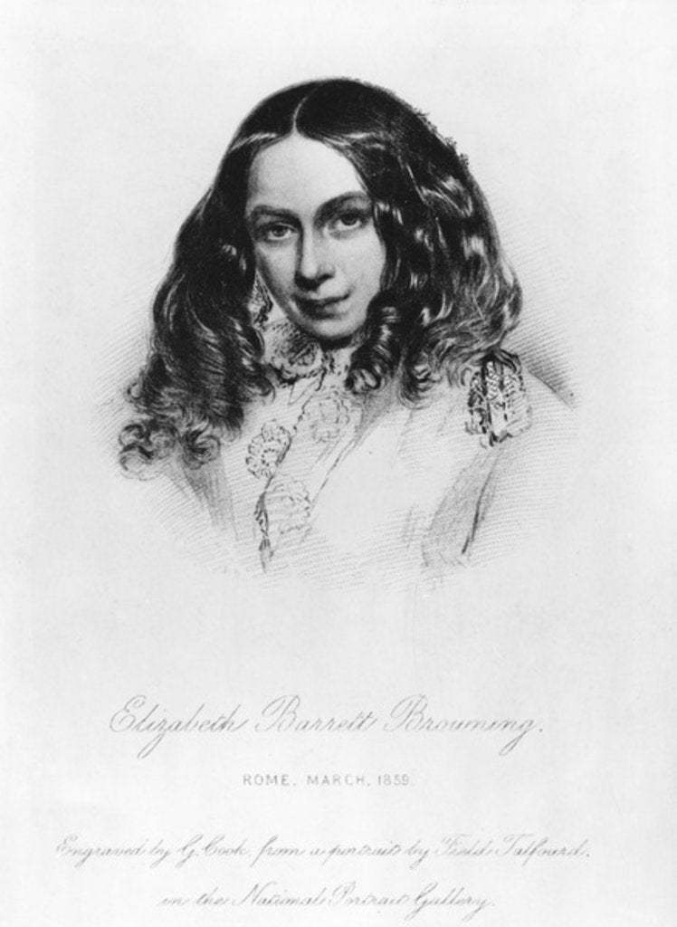 Detail of Portrait of Elizabeth Barrett Browning in 1859 by Field Talfourd