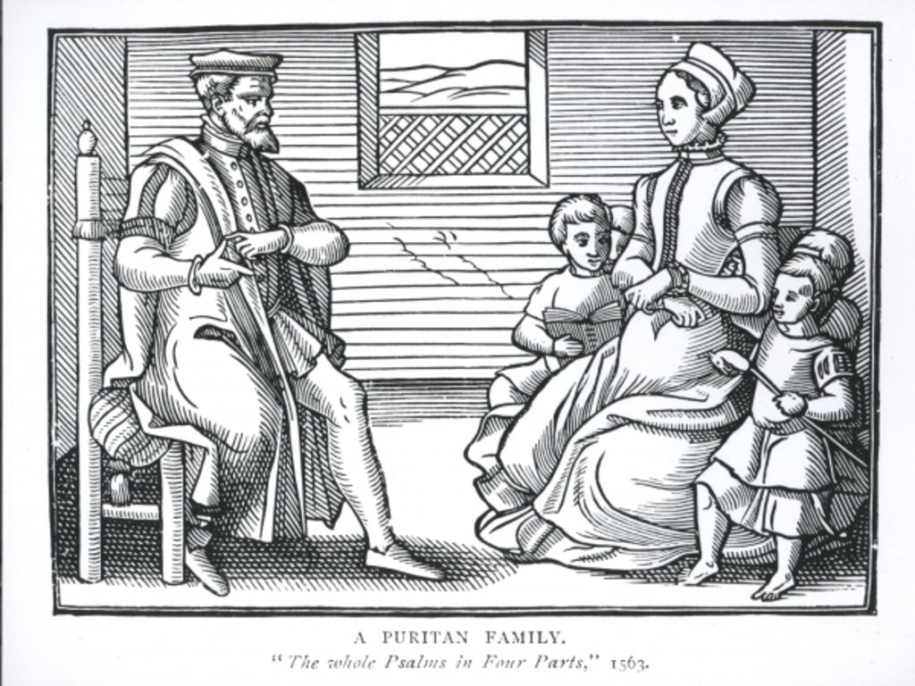 Detail of A Puritan Family by English School