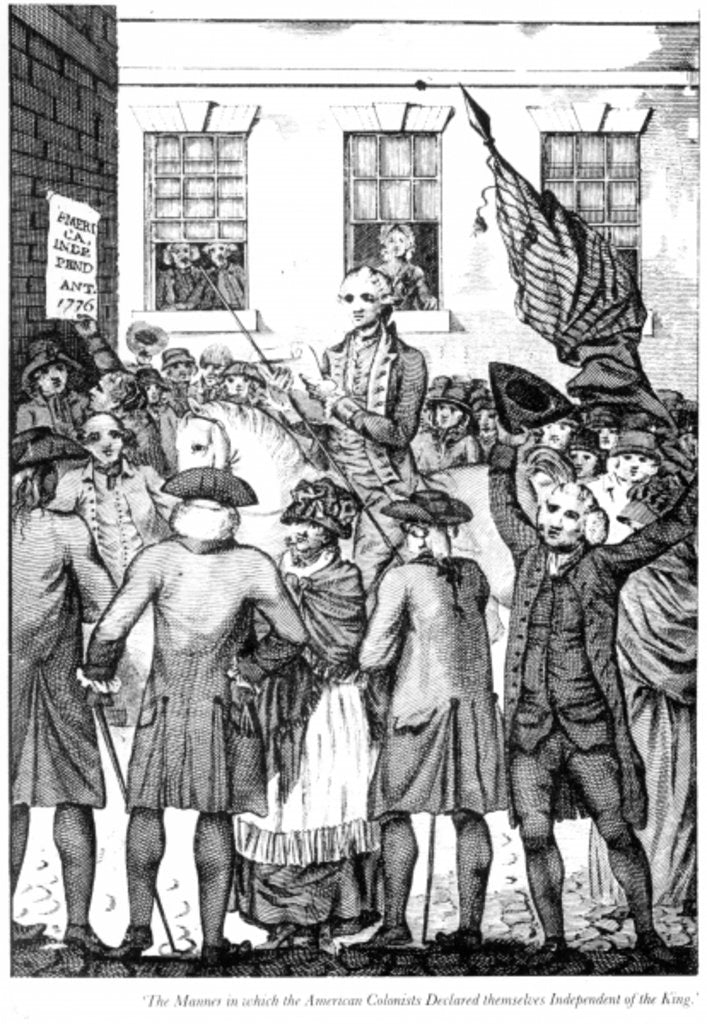 Detail of The Manner in which the American Colonists Declared Themselves Independent of the King, 1776 by American School