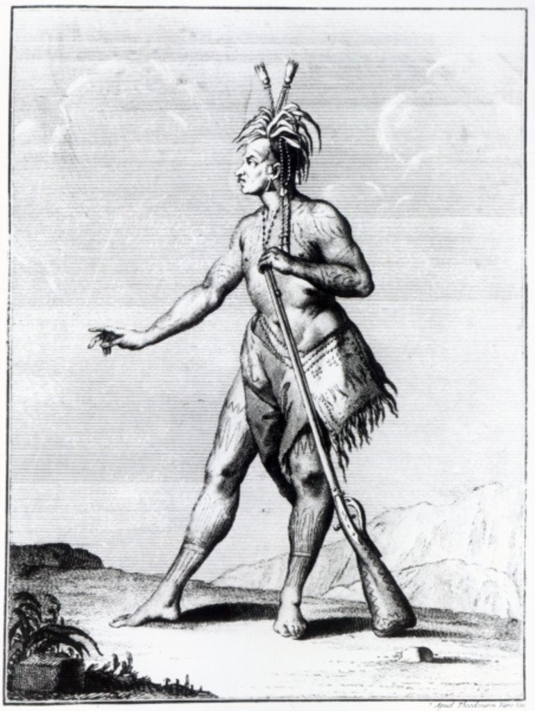 Detail of Iroquois Man, inhabitant of Canada by Teodoro Viero