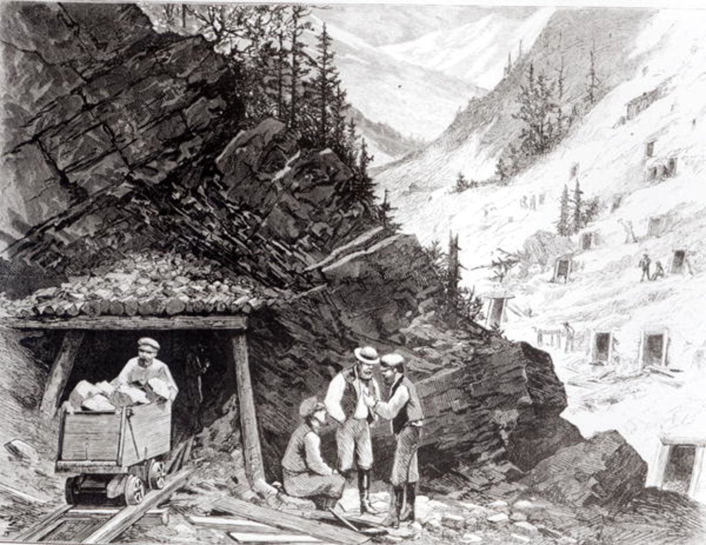 Detail of Gold and Silver Mining, Colorado - A Honey-Combed Mountain by American School