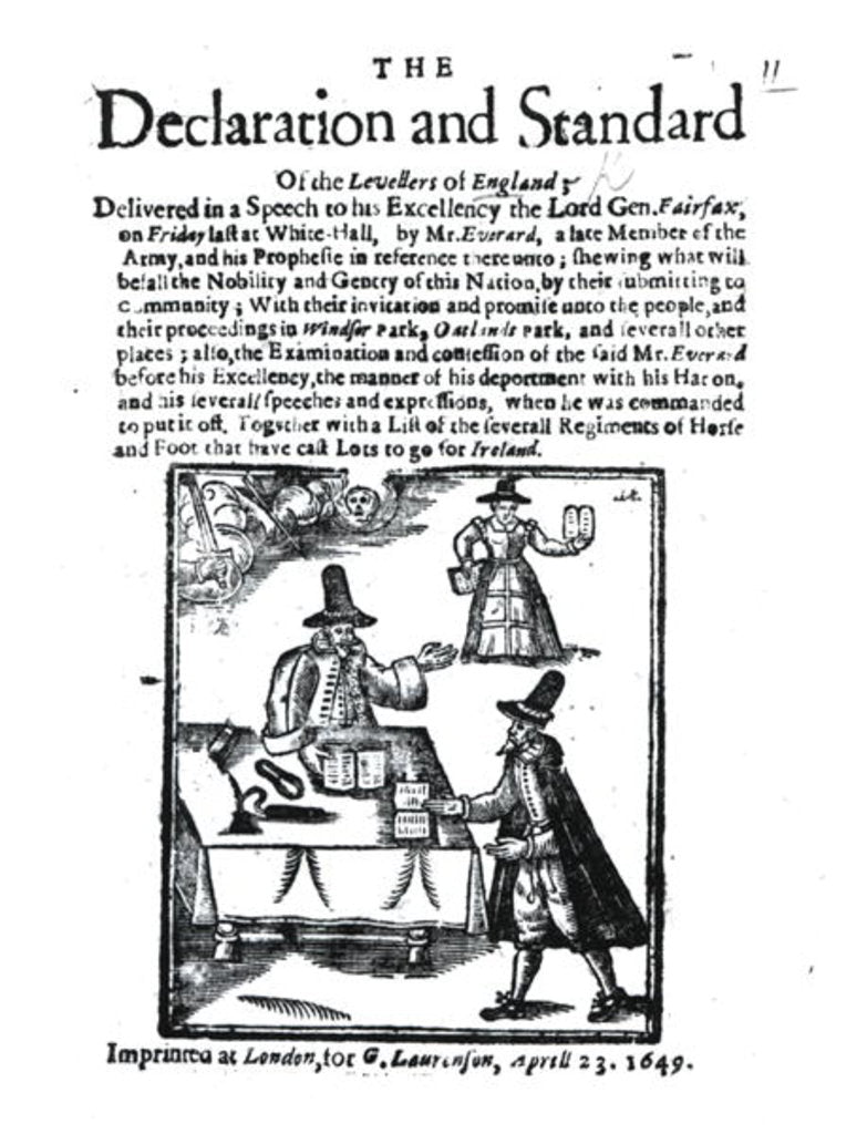 Detail of The Declaration and Standard of the Levellers, April 23 1649 by English School