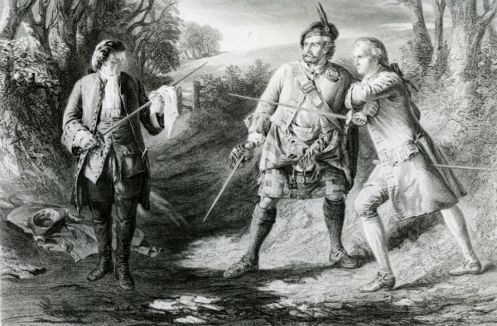 Detail of Rob Roy Parting Duellists Rashleigh and Francis Osbaldistone by James Blake McDonald