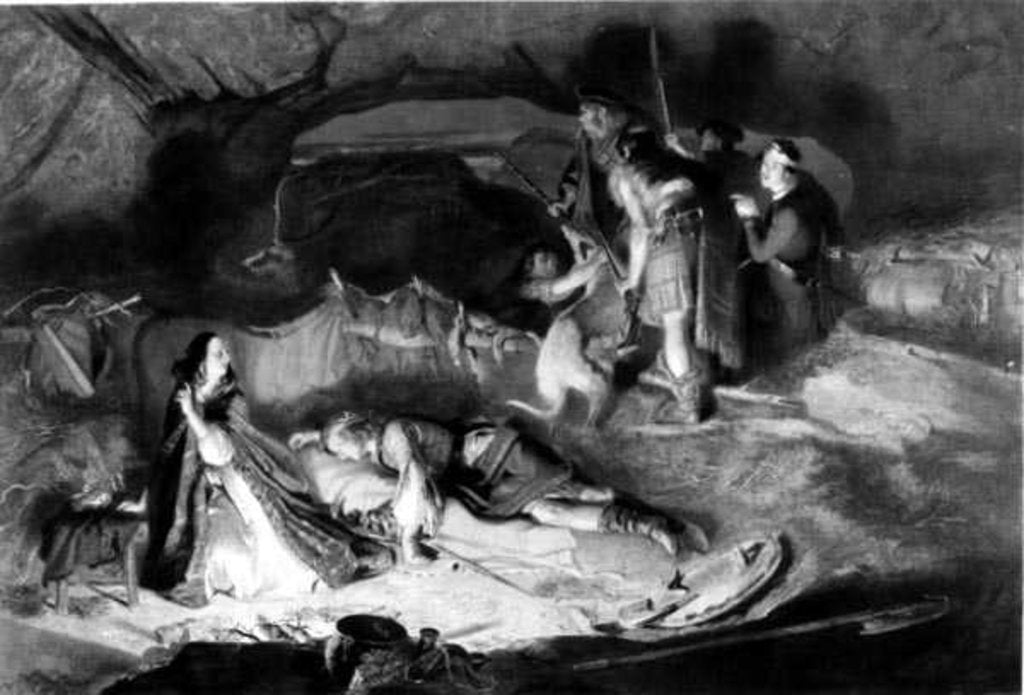 Detail of Bonnie Prince Charlie in Hiding after the Battle of Culloden, 16th April 1746 by English School