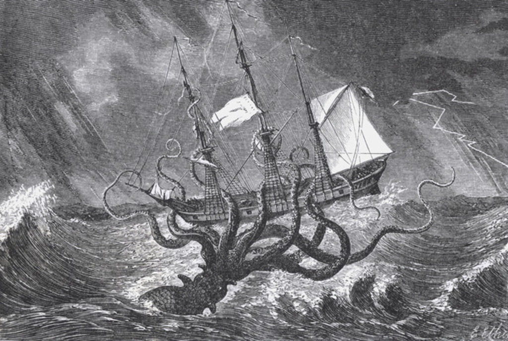 Detail of The Kraken, as Seen by the Eye of Imagination, 1887 by Edward Etherington