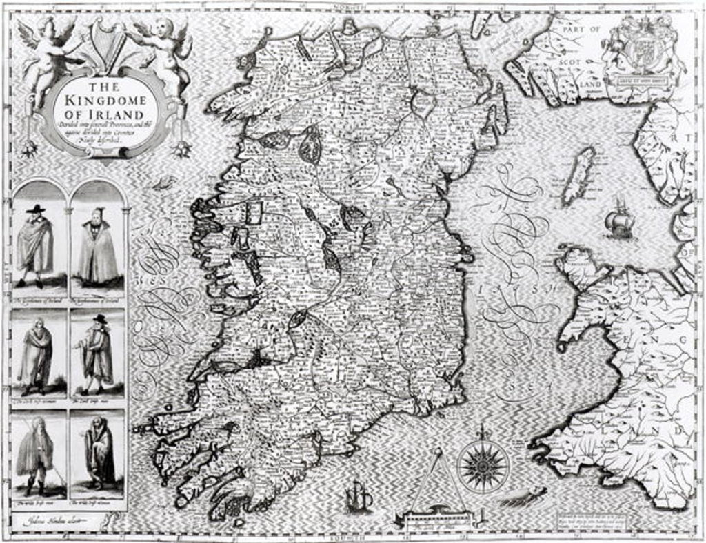 Detail of The Kingdom of Ireland by John Speed