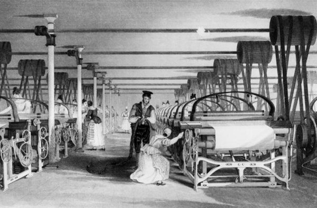 Detail of Power Loom Weaving by Thomas Allom